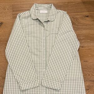 LAKE Poplin Night Shirt in Aloe Gingham